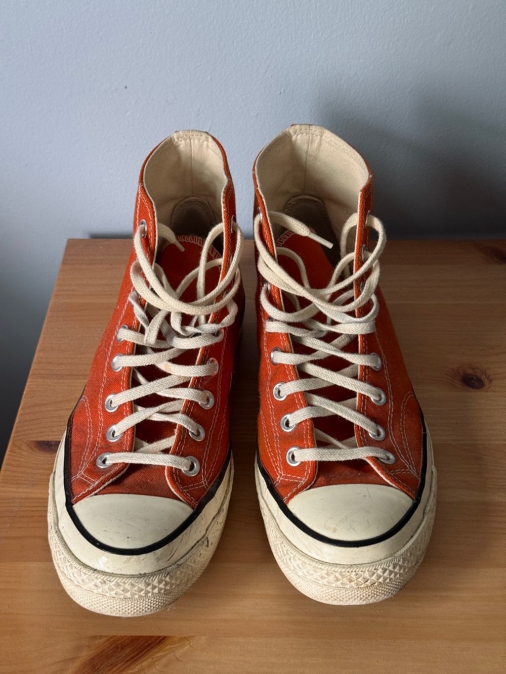 Converse High Top Sneakers in Orange and Cream